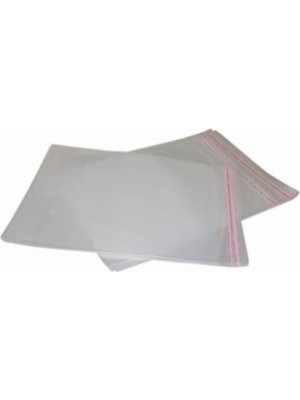 Askıcı 24 x 35 + 5 Cm. Şeffaf Bantlı Jelatin - Yapışkanlı Poşet 50 Adet