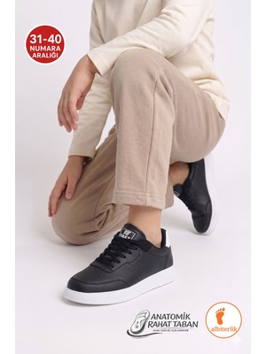 Albishoes Unisex Kız Erkek Çocuk Yetişkin Bağcıklı Yumuşak Rahat Esnek Taban Sneaker Spor Ayakkabı