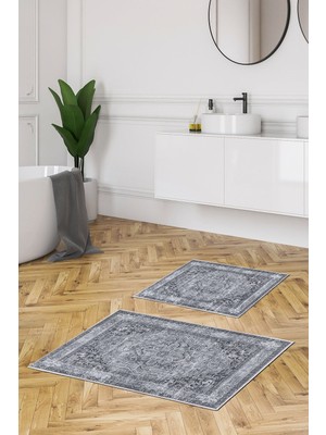 PremiumPort Kaymaz Taban Dijital Banyo Klozet Takımı, Mavi, 2'li Set
