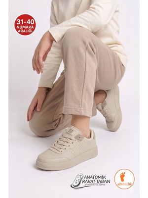 Albishoes Unisex Kız Erkek Çocuk Yetişkin Bağcıklı Yumuşak Rahat Esnek Taban Sneaker Spor Ayakkabı