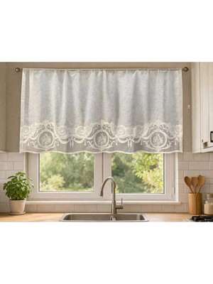 Keten Üzerine Süzene Nakışlı Panel Perde Pano Kerem