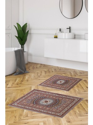 PremiumPort Kaymaz Taban Dijital Banyo Takımı, Kahve Renk, Modern ve Şık Tasarım