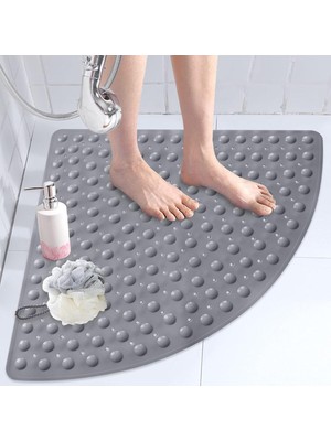 PremiumPort Kaydırmaz Köşe Banyo Duş Paspası, 54X54 Cm, Tahliye Delikli