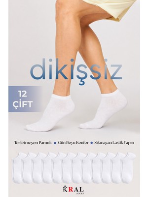 12 Çift Unisex Pamuklu Dikişsiz Bilek Boy Çorap