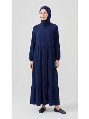 Nevayla Moda Kat Katlı Ferace - Lacivert / F0147