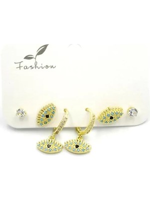 Die Grup Çoklu Göz Küpe - Altın