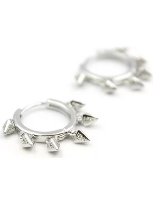 Die Grup Sallantılı Halka Küpe - Gümüş