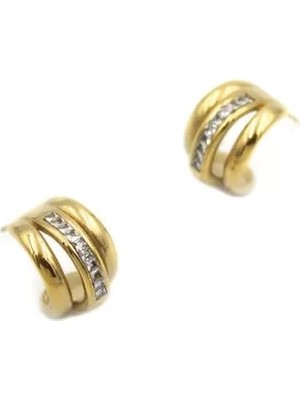 Die Grup Taşlı  Küpe - Altın