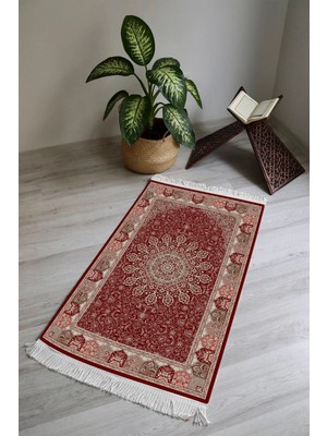 Dolce Mariee Dijital Baskı Kaymaz Tabanlı Yıkanabilir Püsküllü Seccade SCD0012