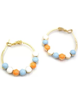 Die Grup Mineli Halka Küpe - Turuncu