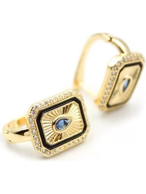 Die Grup Damla Taşlı Küpe - Mavi