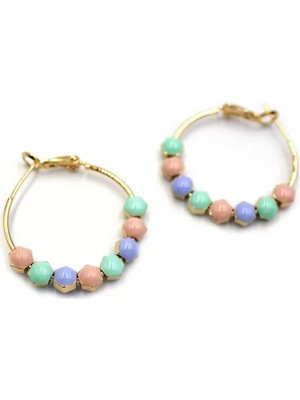 Die Grup Mineli Halka Küpe - Çok Renkli