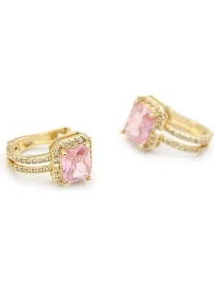 Die Grup Taşlı Küpe - Pembe