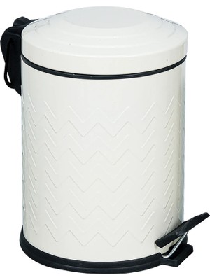 PremiumPort Şık Zigzag Çöp Kovası 5 Lt, Metal Banyo, Mutfak, Ofis Için Kullanışlı