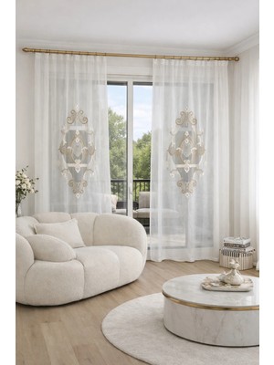 Keten Görünümlü Tül Perde 9074-02-392