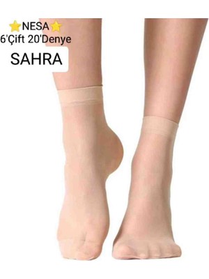 Nessa 6'çift Kadın Soket Tül Çorap -51 Sahra