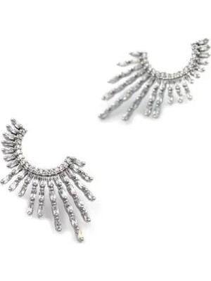 Die Grup Taşlı Küpe - Gümüş