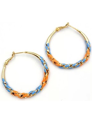 Die Grup Mineli Halka Küpe - Turuncu