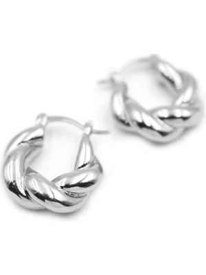 Die Grup Örgü Halka Küpe - Gümüş