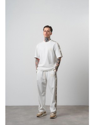 Respire Erkek Ffb Şerit Detaylı Regular Fit Eşofman Takımı Ekru