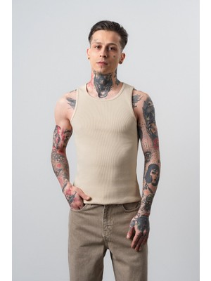 Respire Erkek Tank Top Atlet Bej