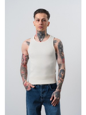 Respire Erkek Tank Top Atlet Ekru