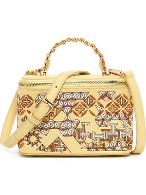 Derimod Kadın Sarı Uzun Askılı Baskılı Mini Kol Çantası 26PBD263926