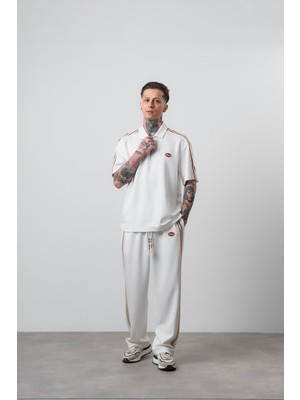 Respire Erkek Champ Şerit Detaylı Regular Fit Eşofman Takımı Ekru