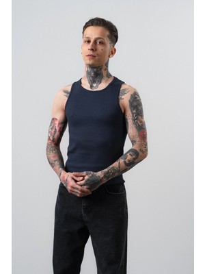 Respire Erkek Tank Top Atlet Lacivert
