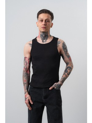 Respire Erkek Tank Top Atlet Siyah