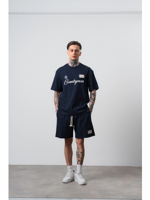 Respire Erkek Countryman Nakışlı Regular Fit T-Shirt Şort Takım Lacivert