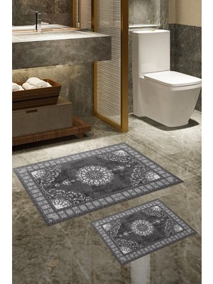 PremiumPort Kaymaz Taban Dijital Banyo Klozet Takımı 2'li Gri, Şık ve Fonksiyonel