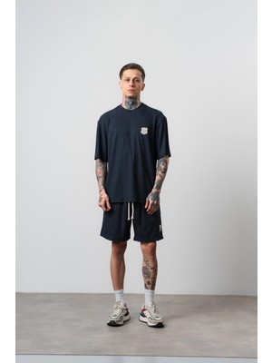 Respire Erkek Route 07 Arma Detaylı Regular Fit T-Shirt Şort Takım Lacivert