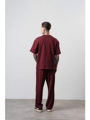 Respire Erkek 07 Şerit Detaylı Regular Fit Eşofman Takımı Bordo
