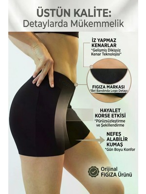 Figiza Lazer Kesim Dikişsiz Boxer Korse Iz Yapmaz Göbek Bel Basen Toparlayıcı Kadın Şort Boxer Korse
