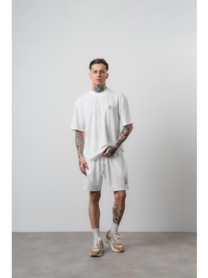 Respire Erkek Route 07 Arma Detaylı Regular Fit T-Shirt Şort Takım Ekru