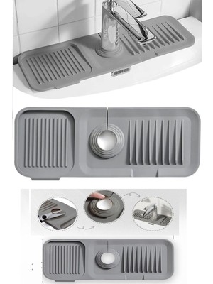 Practika Elastik Musluk Matı Kaydırmaz Taban 37X14 cm Mutfak Banyo Organizeri