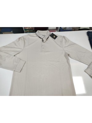 Sofun Osyho Kumaş Çizgili Polo Yaka Erkek Sweatshirt