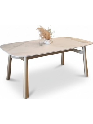 Dekorew Marble Porselen Yemek Masası -180CM x 90CM -Doğal Taş