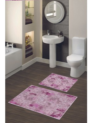 PremiumPort Şık Pembe Dijital Banyo Takımı, Kaymaz Taban, Modern Tasarım