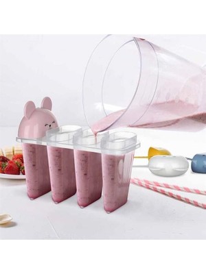 Practika Meybuz Dondurma Kalıpları 4 Adet Plastik 9 cm Çocuklar Için Eğlenceli Kullanım