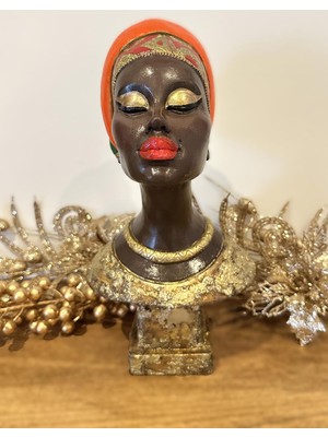 Haze Design Lab Afrikalı Kadın Biblo Salon , Cafe Dekorasyonu El Boyaması