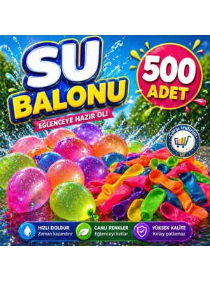 Nistabolje 500 Adet Su Balonu Karışık Renkli Balon Eğlenceli Su Savaşları