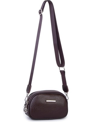 Nas Bag Kadın Mini Çapraz Çift Gözlü Çanta Kahve Victoria