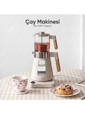 Fressi Dijital Standlı | 12 Saat Sıcak Tutma Ayarlı | Cam Çay Makinesi CM17 Theora