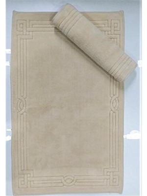 PremiumPort Şık ve Fonksiyonel 2'li Krem Renkli Banyo Paspası Seti