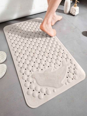 PremiumPort Balık Desenli Silikon Banyo Paspası, Kaydırmaz, Vantuzlu, 35X68 cm