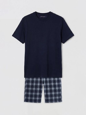 LC Waikiki Standart Kalıp Ekose Erkek Şortlu Pijama Takımı  (S6)