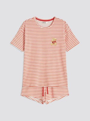 LC Waikiki Bisiklet Yaka Çizgili Kadın Şortlu Pijama Takımı  (S6)