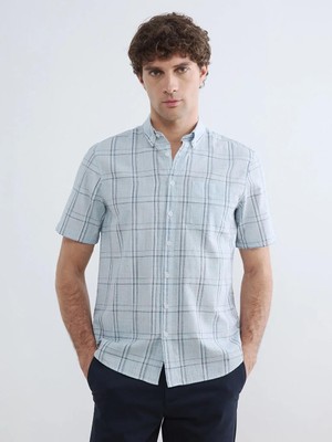 LC Waikiki Regular Fit Ekose Poplin Erkek Gömlek  (S6)